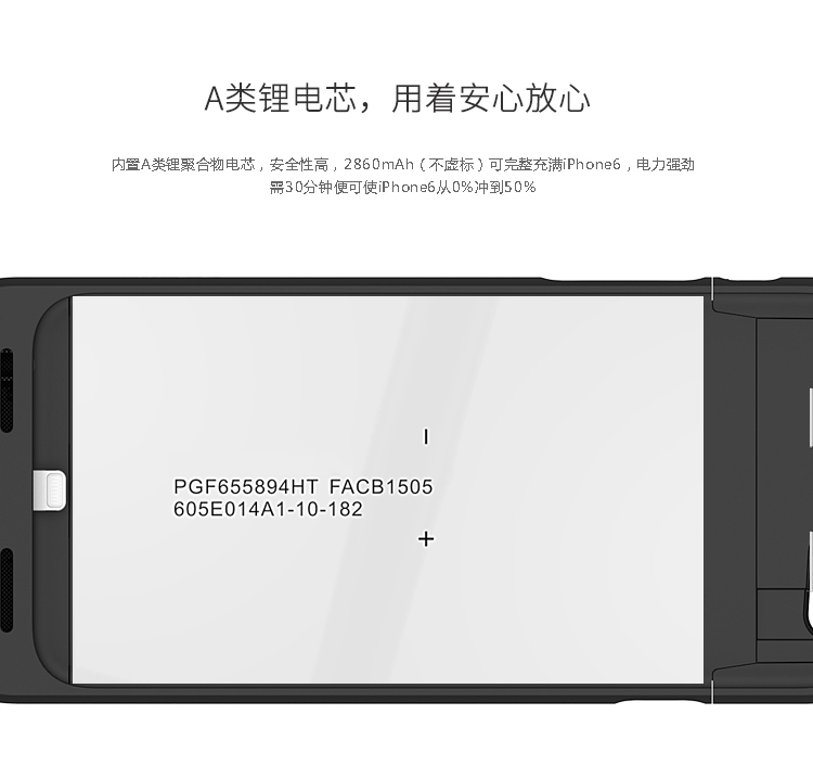 dostyle SP701 iPhone6/6s背夹电池 苹果MFI认证充电宝移动电源 Battery Case 4.7英寸用 凌志黑