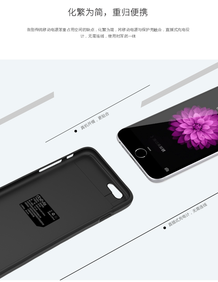 dostyle SP701 iPhone6/6s背夹电池 苹果MFI认证充电宝移动电源 Battery Case 4.7英寸用 凌志黑