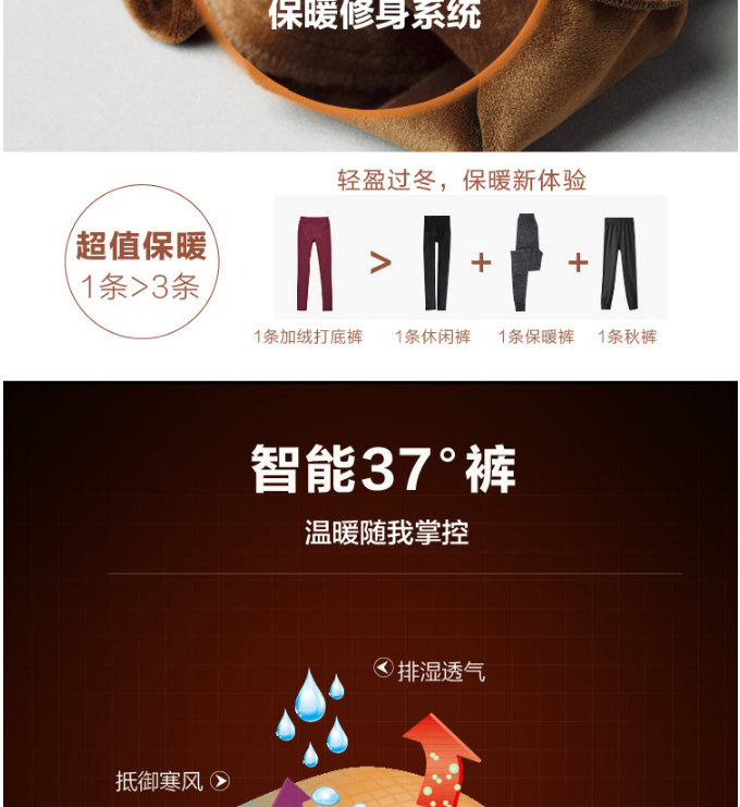【京东自营】逸阳女裤2015冬季铅笔裤加厚保暖修身外穿女加绒打底裤1085 黑色 28(11码)