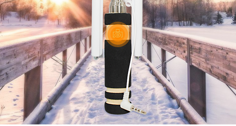 美逸 自拍杆 自拍神器 适用于苹果/三星/华为/小米等 S1线控款 蓝色