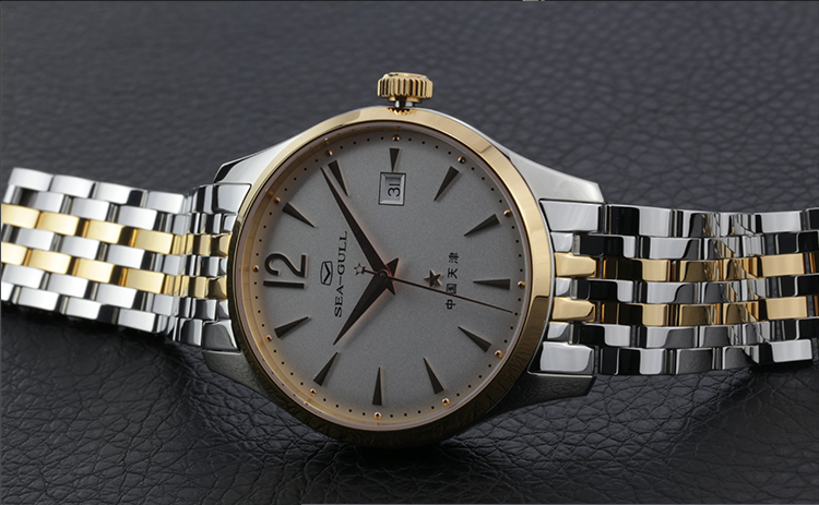 海鸥(seagull)手表 商务休闲系列60周年纪念款自动机械男表白盘间金