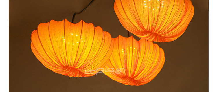 比月照明 现代中式灯具新古典海洋布艺客厅餐厅装饰酒吧吊灯3339 白色50cm 52cm