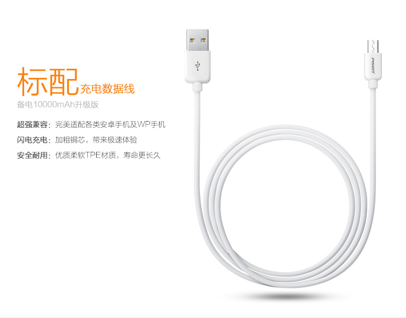 
                                                            品胜（PISEN） 备电系列移动电源/充电宝 10000毫安 2A快速充电 手机平板通用 备电(升级版) 10000毫安 官方标配(不含充电器)                