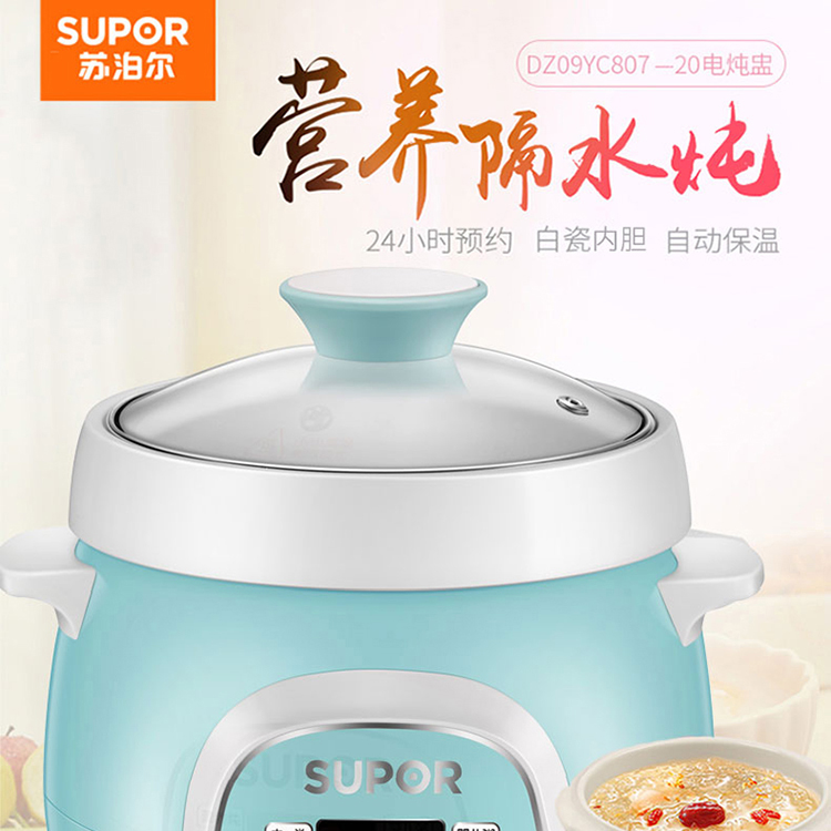 苏泊尔 supor 小容量隔水炖白瓷燕窝电炖盅煲粥煮粥锅dz09yc807-20
