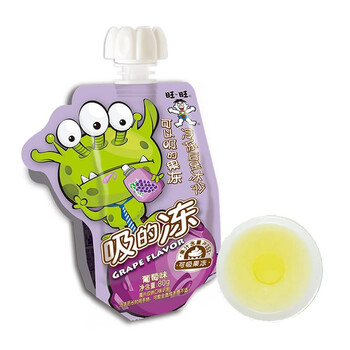 旺旺 可以吸的果冻棒棒冰下午茶冷饮碎冰冰吸的冻80g/包口味自选 葡萄