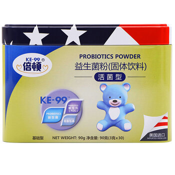 关注倍顿 益生菌粉(固体饮料)活菌型 基础型(30袋装)90g 罐装  美国