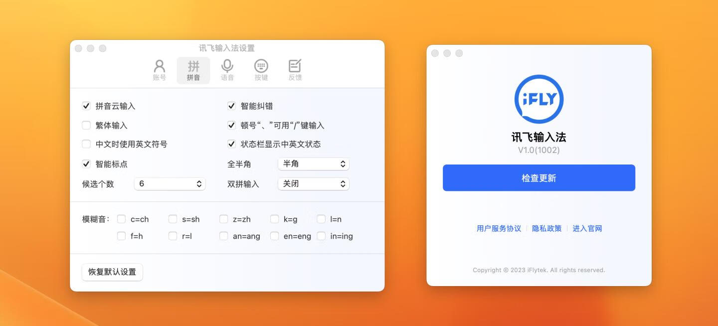 讯飞输入法 for mac v1.0.1002 打字更快！语音输入法王者！