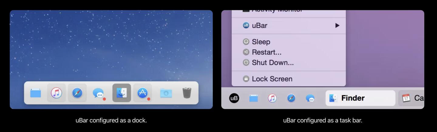uBar for Mac v4.2.2中文版 超强win式任务栏工具