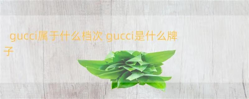 gucci属于什么档次 gucci是什么牌子