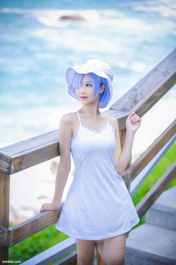 图片[3]-羽天Shine - NO.25 RE从零开始的异世界生活COS可爱蕾姆白裙~ [11P9MB]-美了么