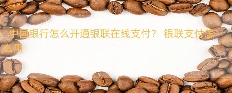 中国银行怎么开通银联在线支付？ 银联支付怎么用