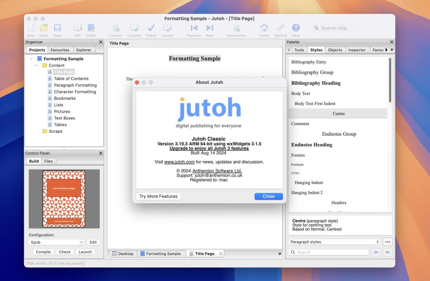 Jutoh for Mac v3.19.3中文注册 电子书制作软件