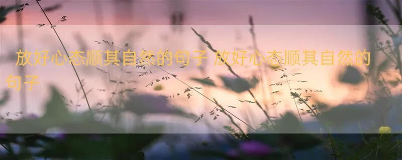 放好心态顺其自然的句子 放好心态顺其自然的句子