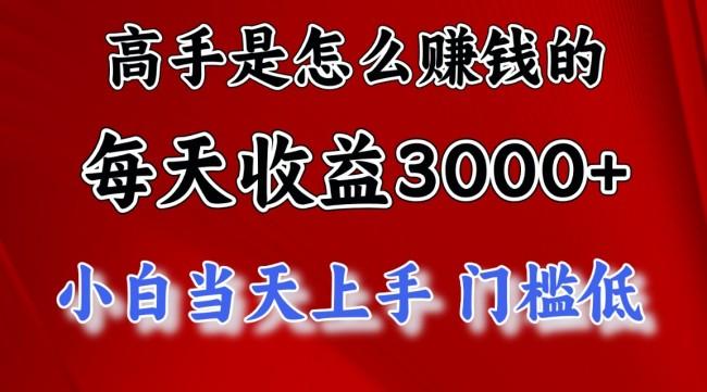 高手是怎么赚钱的，一天收益3000+ 这是穷人逆风翻盘的一个项目，非常稳…【项目拆解】