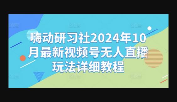 嗨动研习社2024年10月最新视频号无人直播玩法详细教程-666资源网