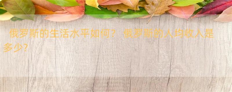 俄罗斯的生活水平如何？ 俄罗斯的人均收入是多少?