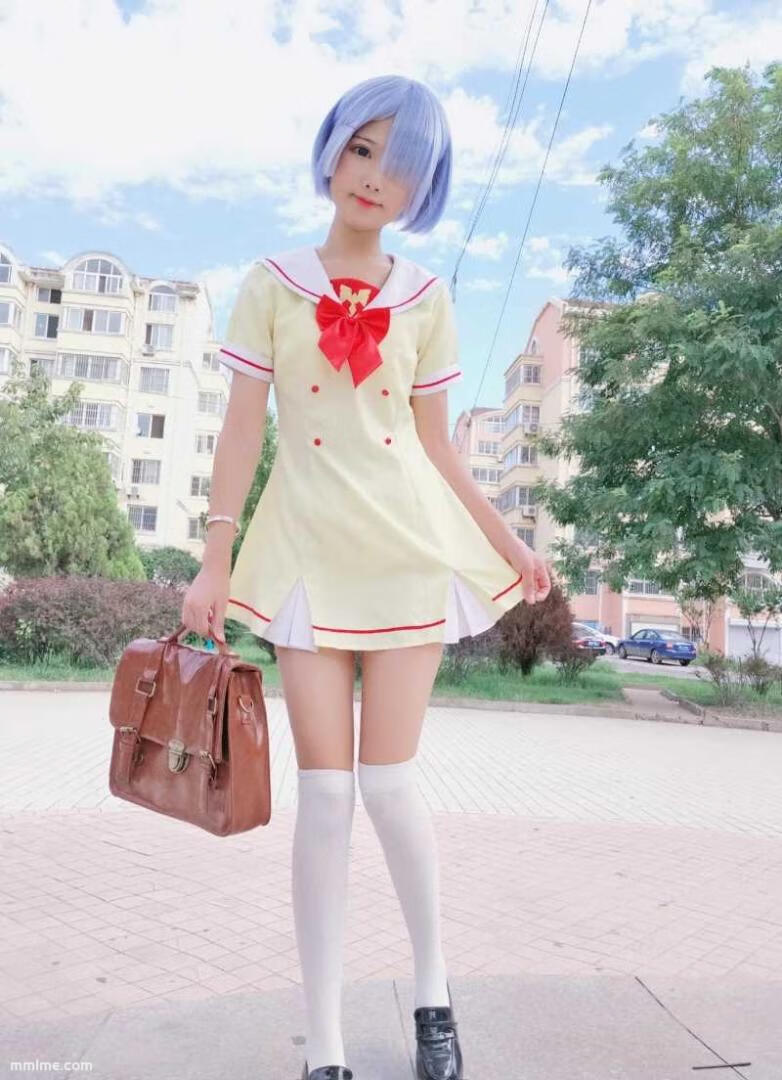 羽天Shine - NO.22 -RE从零开始的异世界生活 COS JK蕾姆 [13P18MB]-美了么