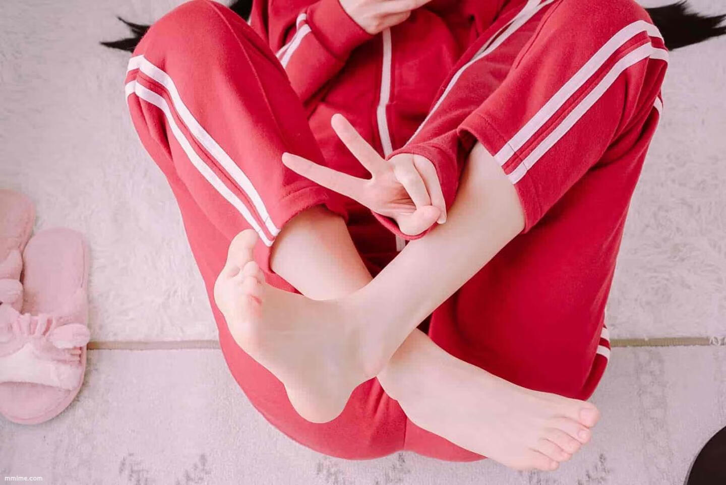 图片[3]-眼酱大魔王w NO.007 补丁 蝴蝶结黑丝 裸足 兽耳 [43P-63MB]-美了么