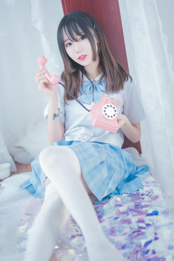 图片[8]-网络美女猫君君MaoJun清凉一夏主题短裙下白丝美腿写真-美了么