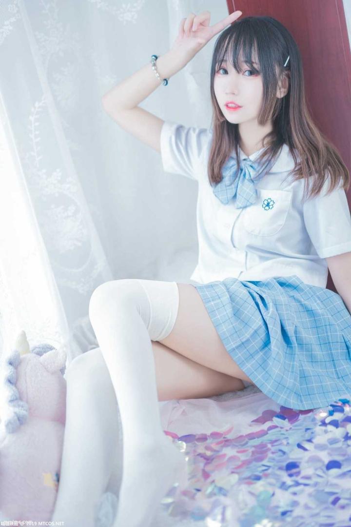 图片[5]-《蓝白梦幻少女》 [喵糖映画] VOL.019 写真集[46P]-美了么