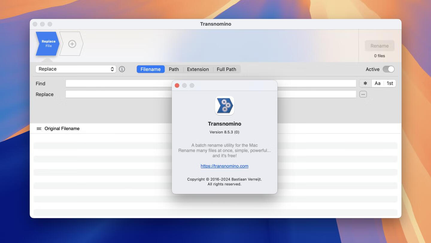 Transnomino for Mac v8.5.3最新版 文件批量重命名工具