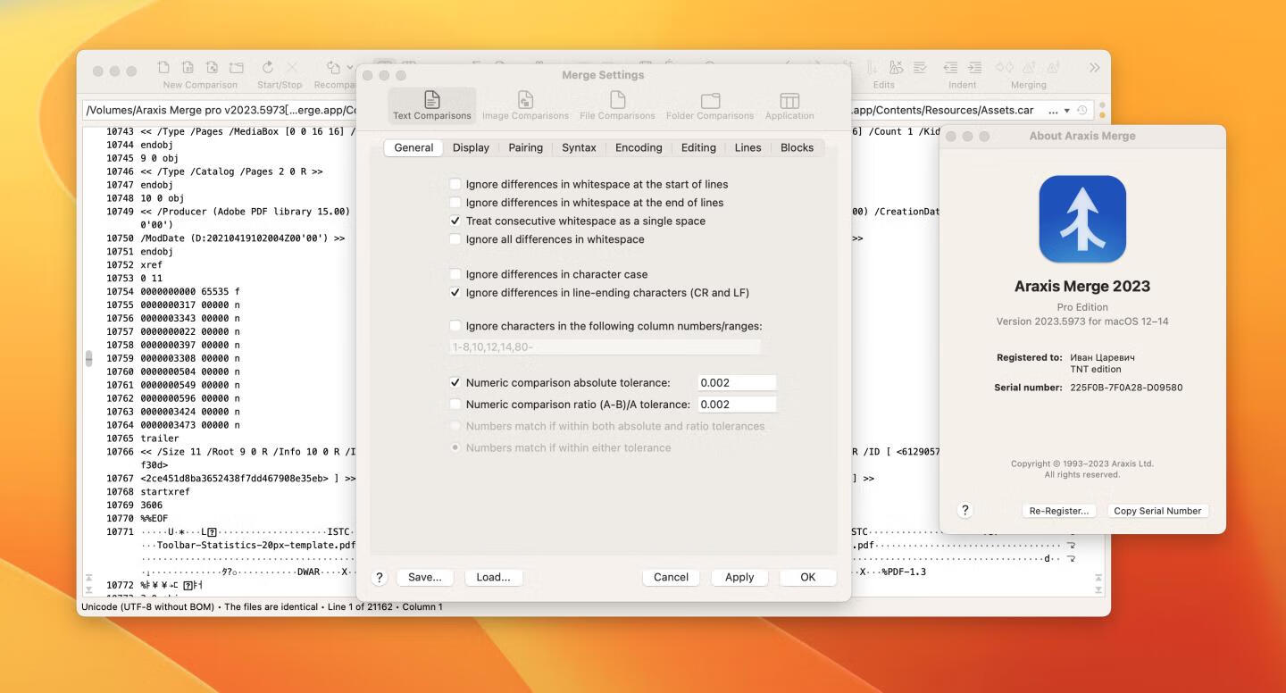 Araxis Merge Pro for mac v2023.5973激活版 文件对比合并同步工具