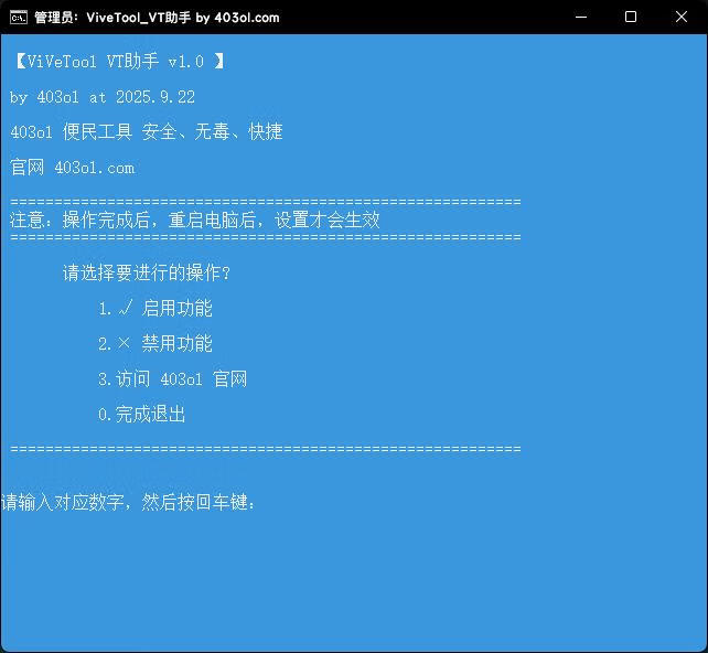 ViveTool助手v1.0 for 403ol