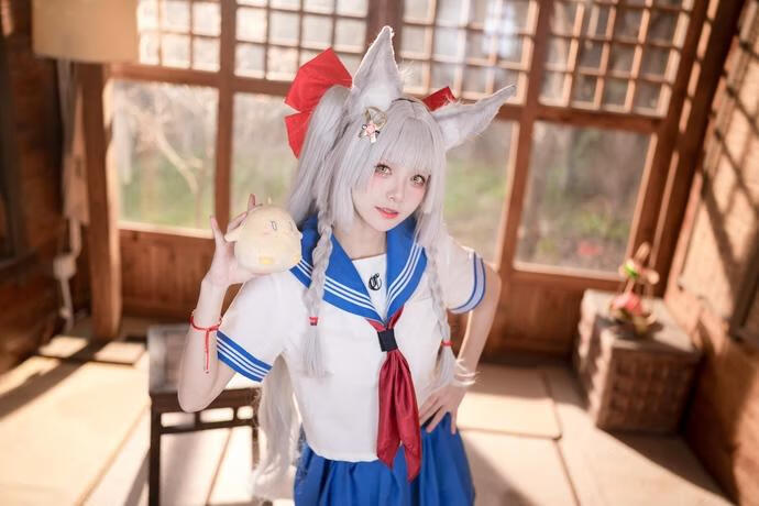 九柒喵-朝凪 JK (碧蓝航线)[37P-188M]