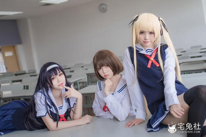 白金saki cosplay作品001 JK美丝校服 宅兔社.jpg 白金Saki全套cos图片合集 B站博主时期的黑历史是什么?