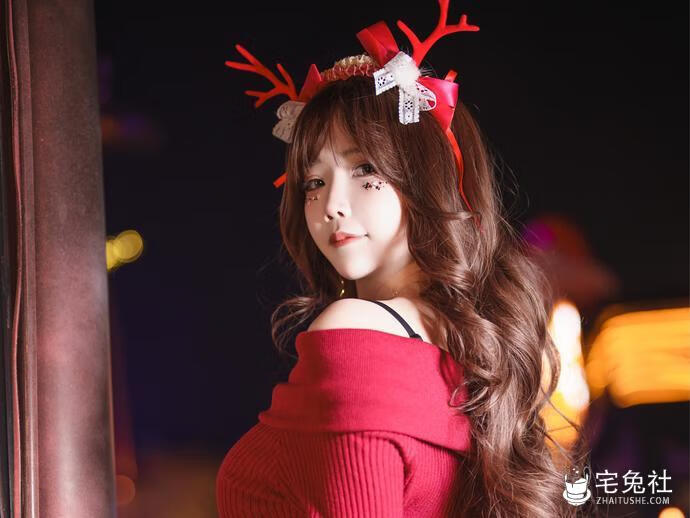 抱走莫子A-NO.058-圣诞情事.jpg 抱走莫子全套cos图片合集 清爽吸睛的黑皮胶衣过足眼瘾