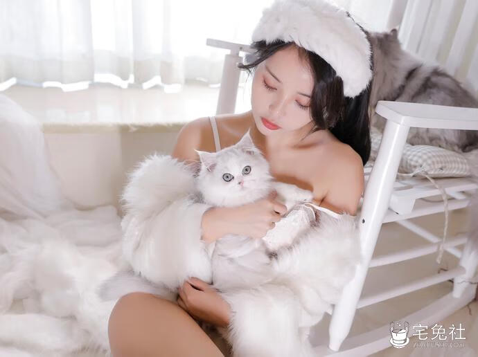 苏嫣嫣全套作品图合集 白色猫耳头饰与女仆装如此惊艳