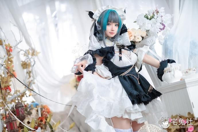 花柒Hana柴郡 (3) 宅兔社.jpg 傲娇蠢萌花柒Hana怎么了?柴郡旗袍诠释东西方文化的碰撞