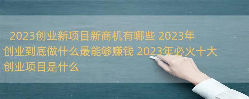 2023创业新项目新商机有哪些 2023年创业到底做什么最能够赚钱 2023年必火十大创业项目是什么