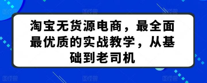 叮当会淘宝57期：淘宝无货源电商，最全面最优质的实战教学，从基础到老司机