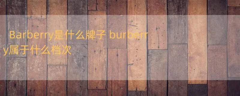 Barberry是什么牌子 burberry属于什么档次