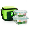 

Jingdong supermarket] Youjia stomatal cover heat-resistant glass crisper lunch box lunch box 2 sets of sets of oven microwave oven apply gift package 3 sets of utensils U-1010-J