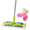 

Beautiful&elegant pro-fashionable flat mop with recipe scraper gift clean gloves x1 double fine fiber mop x1 tablets HC052703