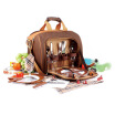 

Shang Long outdoor four people picnic tableware folder picnic suit package brown D-25