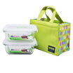 

Lock & lock Microwave Cooker Glass Set Fresh Box Gift Bag LLG424S902 430ml 2 Green