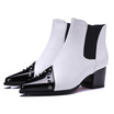 Idifu Womens Stylish Pointed Toe Rivets Studded Elastic Block Heel Ankle Boots idifu kopen in de aanbieding