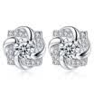 Flor Cubic Zirconia Stud Pendientes Para Las Mujeres Novia Fiesta de Joyería de Moda Brithday Aniversario Regalo E299