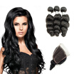 Kisshair Loose Wave Hair Weft Nature Color Raw Indian Human 8A Grade Remy Bundles With Closure kisshair kopen in de aanbieding Kisshair Loose Wave Hair Weft Nature Color Raw Indian Human 8A Grade Remy Bundles With Closure kisshair kopen in de aanbieding