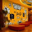 Papel pintado de la foto 3D Estilo de la pizarra de la tendencia de la personalidad elemento de la música del grafiti fondo de pantalla mural grande para la habitación de los niños