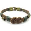 Hpolw Mens Leather Rope Bracelet Tribal Braided Infinity Symbol Cuff Bangle Brown Gold