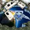 Envío Gratis Astronauta 3d cielo pintura del piso decoración del hogar suelo a prueba de humedad sala de estar wallpaper mural 250 cm x 200 cm