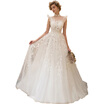 Circelee Simple Plus Size High Collar Embroidery Lace A Line Wedding Gown circelee kopen in de aanbieding Circelee Simple Plus Size High Collar Embroidery Lace A Line Wedding Gown circelee kopen in de aanbieding