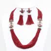 Exquisite African Beads Jewelry Set Nigeria Wine Beads Bridal Jewelry Sets Resin Bead Earring Rhinestone Necklace Antique Bijoux
