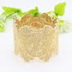 Vintage Arab Women Bracelet Armlet Wave Edge Plus Size Bangle Open Type Hollow Flower Gold Color Cuff Bangles Dance Jewelry