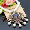 Vintage Flower Strand Bead Pendant Necklace Set Women Antique Simulated-pearl Chain Turkish Indian Wedding Resin Corsage Jewelry