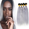 Nami Hair 4 Bundles 1Bgrey Ombre Brazilian Straight Human Two Tone Color 10 22 T1B Silver Grey Weave nami kopen in de aanbieding